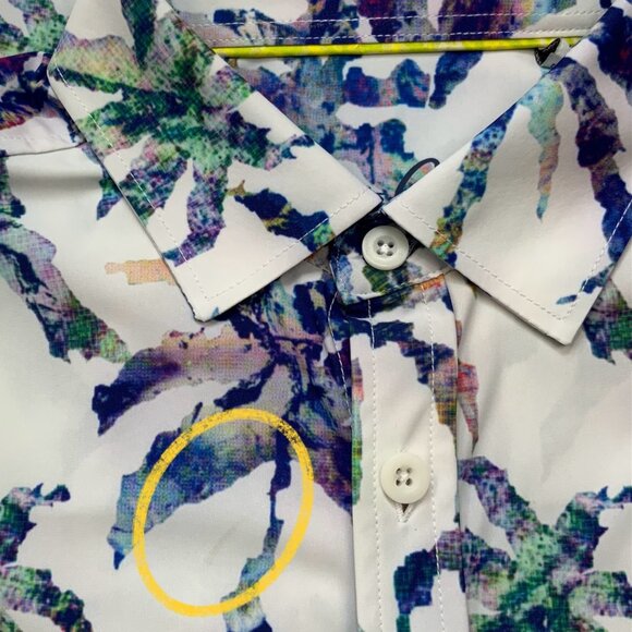 Robert Graham Mens Palms Performance Shirt S Short Sleeve UV Protection Tropical - Picture 6 of 12